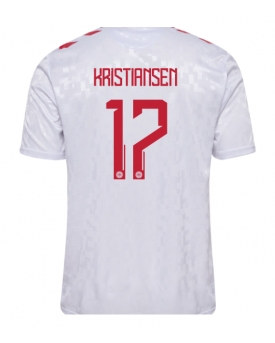 Danimarca Victor Kristiansen #17 Maglia Gara Trasferta Repliche Europei 2024